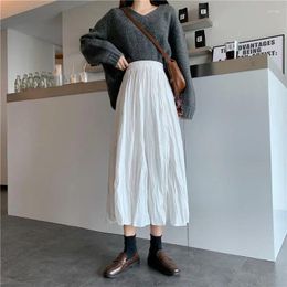 Skirts Skirt Women Pleated High Waist Thin A-line Korean Fashion Clothes For