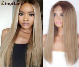 Long Straight Synthetic Wig Mixed Brown and Red Long Wigs for White Black Women Middle Part Nature Wigsfactory direct2908120