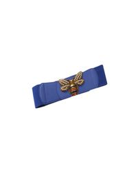 Plus bee women belt size Luxury design women alloy gold buckle oversize stretch belts elastic cummerbunds4458640