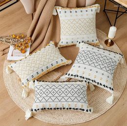 Pillow Boho Home Decoration Throw Case Tufted Tassel Cotton Cover For Bed Room Sofa Chair Decorative