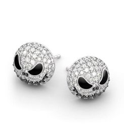 Earrings Cartoon Gothic Party Jewellery Skull Stud Circle Crystal Jack Nightmare Before Christmas Women Girl5775284
