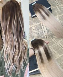 Omber Tape in Hair Extensions 4 Fading to 18 Dip Dyed Glue in Remy Human Hair Extensions Balayage Tape on Extensions 40pcs100g5596366