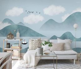 Wallpapers Custom Modern Minimalist Mural Wallpaper For Children's Room Sea Landscape Girl's Bedroom 3D Wall Papers Home Decor Decorations