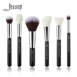 Kits Jessup Black/Silver Professional Makeup Brushes Set Make up Brush Tools kits Buffer Paint Cheek Highlight naturalsynthetic hair