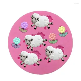 Baking Moulds 3D Silicone Flower And Sheep Shaped Mold Fondant Cake Tool Chocolate Candy Cookies Pastry Soap D032