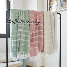 Towel Cotton Bathing Beach Coast Blanket Turkish Shawl El Tassel Tippet Scarves 100x180cm