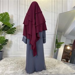 Ethnic Clothing Muslim Women Chiffon Hijab Islamic Prayer Scarf Eid Ramadan Khimar Overhead Headdress Dubai Turkey Headscarf Burqa Niqab