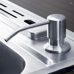 Liquid Soap Dispenser Steel Head 304 Stainless Press Type Sink Copper Plastic Bottle 350ML Dish Washing