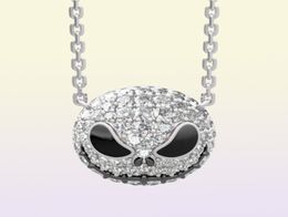 Nightmare before Christmas Skeleton Necklace Jack Skull Crystals Pendant Women Witch Necklace Goth Gothic Jewelry Whole J1218737514423527