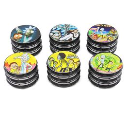 Factory Direct Sale Creative Cartoon Printed 4 Layers 63mm Aluminium Alloy Herb Grinder Cartoon o Tobacco Grinder DHL Free Shipping2573599