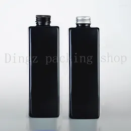 Storage Bottles 500ml With Spiral Aluminum Cover Women Perfume Bottle 17OZ Empty Black/Blue Plastic Cosmetic Liquid Stopper