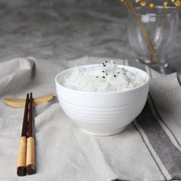 Plates Japanese Style Hefeng Ceramic Bowl Household White Staircase Pattern Small Soup Simple Rice Salad Thickened