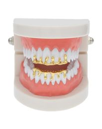 Gold Silver Grillzs Single Tooth Grillz Cap Top Bottom Grill Bling Custom Teeth Volcanic Rock Drop Shape Punk Hip Hop Jewelry9928073