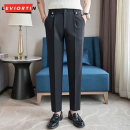 Men's Suits Spring/Summer Personalized Casual Long Pants Slim Fit Small Straight Barrel British Versatile For Wear