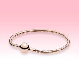 Women Mens 18K Rose gold plated Bracelet DIY Charms Hand Chain for 925 Silver Moments Chain Bracelet with Original box3542822