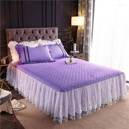 Bedding Sets Cotton Lace Edge Bedspread Bed Skirt Mattress Cover Non-Slip Dustproof Protective Set Comforter