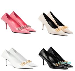 Women sandal Pumps High-heel pumpspatent leather Cusp Metal buckle on upper Fashion wedding dress evening dres party