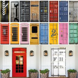 Stickers Selfadhesive Color Container Telephone Booth Door Stickers Waterproof Oil Proof Wardrobe Furniture Refurbishment Wallpaper Safe