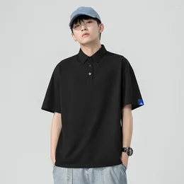 Men's Polos Summer Solid Colour Short-Sleeved Polo Shirt Korean Style Casual All-Match T-shirt Fashion Lapel Loose Tops Male Clothes