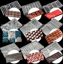 26 Style Polycarbonate Chocolate Bar Molds Baking Cake Belgian Sweets Candy Mould Confectionery Tools for Bakeware 2206016268660