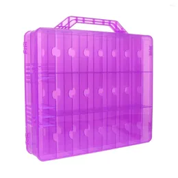 Storage Boxes Nail Gel Polish Organizer Case Holder Adjustable Divider Portable Home Lipsticks Compartments Container For Women Girls Pink