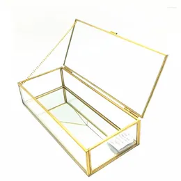 Storage Boxes Glass Jewelry Box Makeup Cosmetic Organizer Watch Display Stand Bathroom Rack Earring Accessories WY817