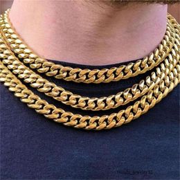 Wholesale Choker Hip Hop Sterling Sier 14k Gold Chunky Custom Link Mens Necklace Miami Cuban Chain Women
