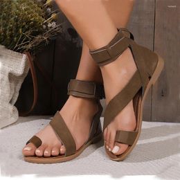 Sandals Women's Flat Women Ankle-Wrap Buckles Shoe For Woman Summer Beach Shoes Lady 2024 Female Open Toes Cover Sandal 35-43