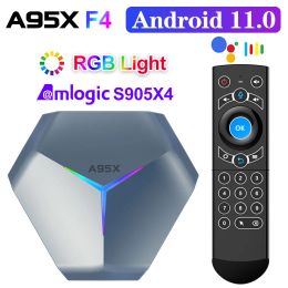 Box A95X F4 Amlogic S905X4 Android 11 4GB 64GB Plex Media 8K RGB Light Smart TV Box Support Youtube Set Top Box 2/16 VS Mecool KM6