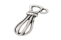 Whole Alloy Antique Silver Plated Daily Use Egg Beater Utensil Charms For Cooks and Chefs 824mm 100pcs AAC12538975618