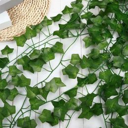 Decorative Flowers 6/12pcs Artificial Ivy Leaves Garland Hanging Vines Fake Plants Outdoor Greenery Wall Decor Festival Garden Home Party