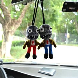 Decorative Figurines Handmade Crochet Zombie Hanging Decor For Home Interior Car Rearview Mirror Ornaments Creative Halloween Gift Friend