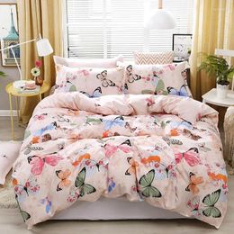 Bedding Sets 55 Pink Set High Quality Butterfly Printing Bed Linings Duvet Cover Sheet Pillowcases 4pcs/set