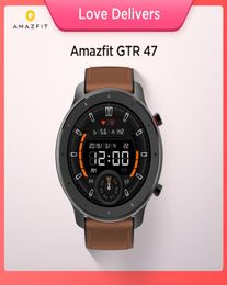 Global Version Amazfit GTR 47mm Smart Watch 5ATM Waterproof Smartwatch 24 Days Battery Music Control Leather Silicon Strap1852519