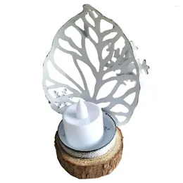 Candle Holders Christmas Candlestick Decor Retro Snowflakes Wrought Iron Ornaments Desktop Holder For