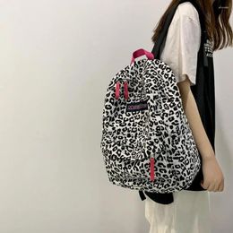 School Bags Preppy Style Canvas Zebra Cow Pattern Print Large Backpack Casual Women Handbags Teenager Girls Schoolbag