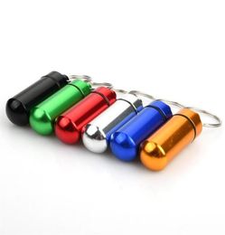 15 Pack Pill Box Keyring Colourful Aluminum Alloy Pill Container Water Resistant Keychain Emergency Stash Pill Holder for Outdoor24347963