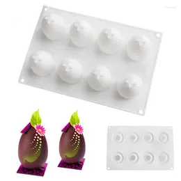 Baking Moulds 8 Grid Silicone 3D Egg Shape Mould Chocolate Easter Eggs Truffle Mousse Mould DIY