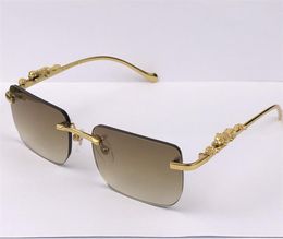 selling vintage sunglasses irregular rimless 36456413 square frameless glasses retro animal temples fashion design uv400 light col5574959