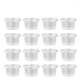 Disposable Cups Straws 100 PCS Measuring Cup Plastic Dessert Bowls Portion Double Skin Milk