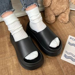 Casual Shoes 2024 Summer Platform Slippers Women EVA Black White Flops Thick Sole Mules Comfort Slides Woman Non-slip