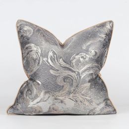 Pillow Modern Style Jacquard Cover Grey Abstract Geometric Wave Design Decorative Pillows Home Bedroom Sofa Backrest Pillowcase
