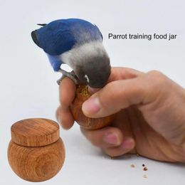 Other Bird Supplies Feeding Jar Hand-held Interactive Circular IQ Training Tools Toys Wooden Food Pet