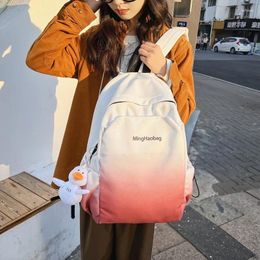 School Bags Weysfor Fashion Waterproof Nylon Women Backpack Graduated Colour Casual For Teenagers Large Capacity Ladies Schoolbag
