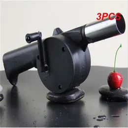 Tools 3PCS Outdoor Barbecue Fan Hand-cranked Air Blower Portable BBQ Grill Fire Bellows Picnic Camping Accessories