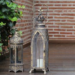 Candle Holders Incense Vintage Chandelier Jars Iron Plate Holder Aesthetic Centre Portavelas House Decoration GPF40XP