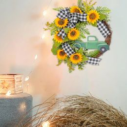 Decorative Flowers Bee Flower Wreath For Front Door Summer Festival Spring Wedding Indoor Birthday Farmhouse