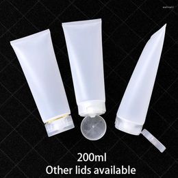 Storage Bottles 200g Empty Squeeze Tube 200ml Plastic Cosmetic Container Hair Gel Lotion Cream Packaging Clear Frost Matte Bottle