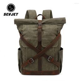 Backpack Men Canvas Backpacks Large Capacity Student School Bag For Teenager Boy Outdoor Travel Shoulder Bagpack Laptop Rucksack JYY278