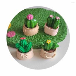 Decorative Figurines Resin 3D Cactus Charm Ornament Succulent Potted Plants Pendant For Earring KeyChain Diy Jewelry Making